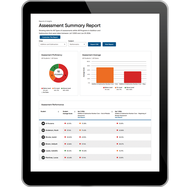 An example of an assessment report.