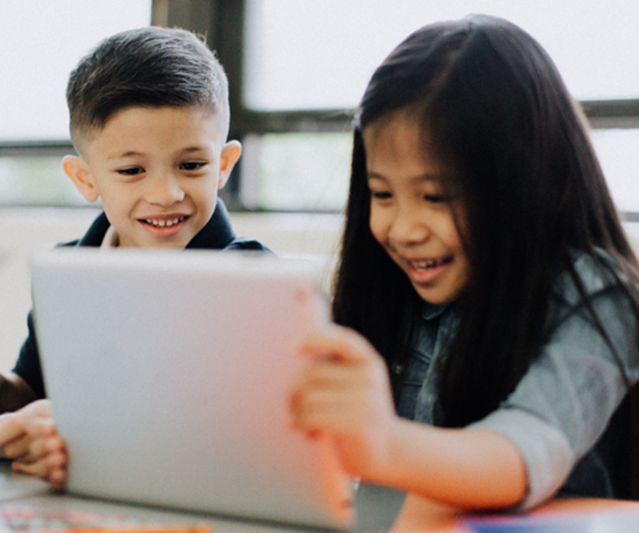 Kids working on ipad