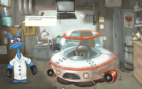 Math monster with a spaceship.